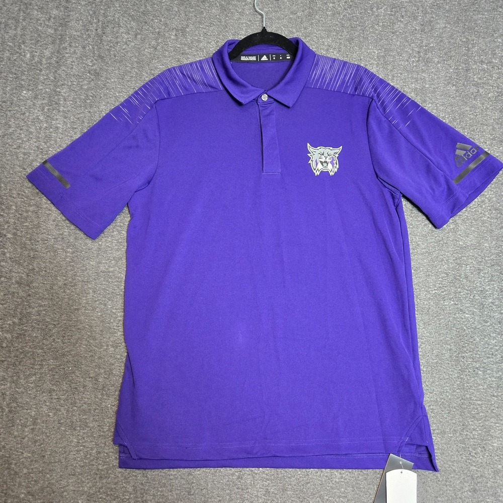 Weber State Wildcats NCAA Adidas Men's M Purple Team Iconic Coaches Polo‎ Shirt
